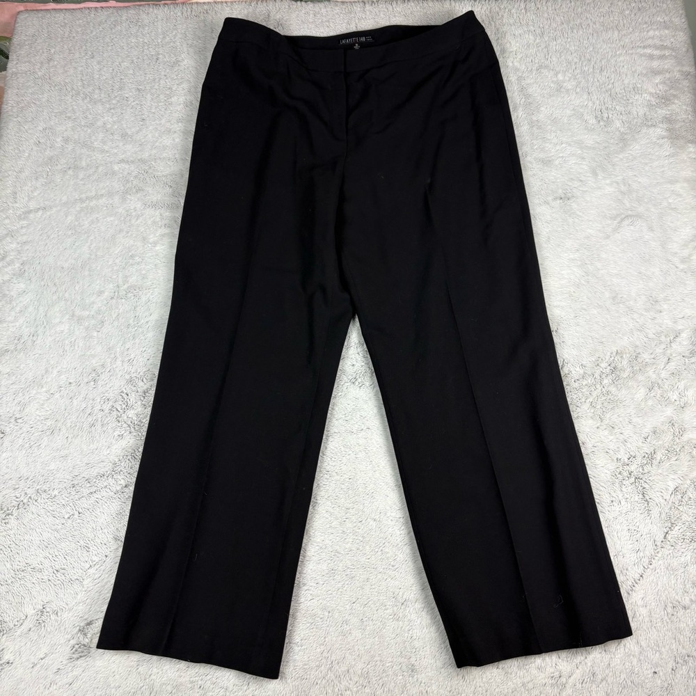 Lafayette 148 Women's 100% Virgin Wool Pants Black Lined Trousers Work Career 16